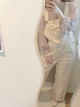 「SLOBE IENA（スローブイエナ）のアイテム（オールインワン・サロペット）」を使った、のんみちさん（レディース・158cm）の春コーディネート