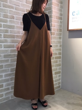 「セットアイテム」｜「アイテム（オールインワン・サロペット）」を使った、うっぴさん（レディース・156cm）の夏コーディネート