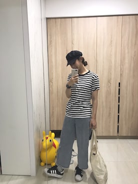 「JOYRICH」｜「アイテム（帽子）」を使った、CHI  TUさん（レディース・160cm）の夏コーディネート