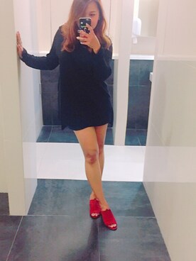 「red」｜「アイテム（スリッポン）」を使った、Cocoさん（レディース・165cm）の春コーディネート
