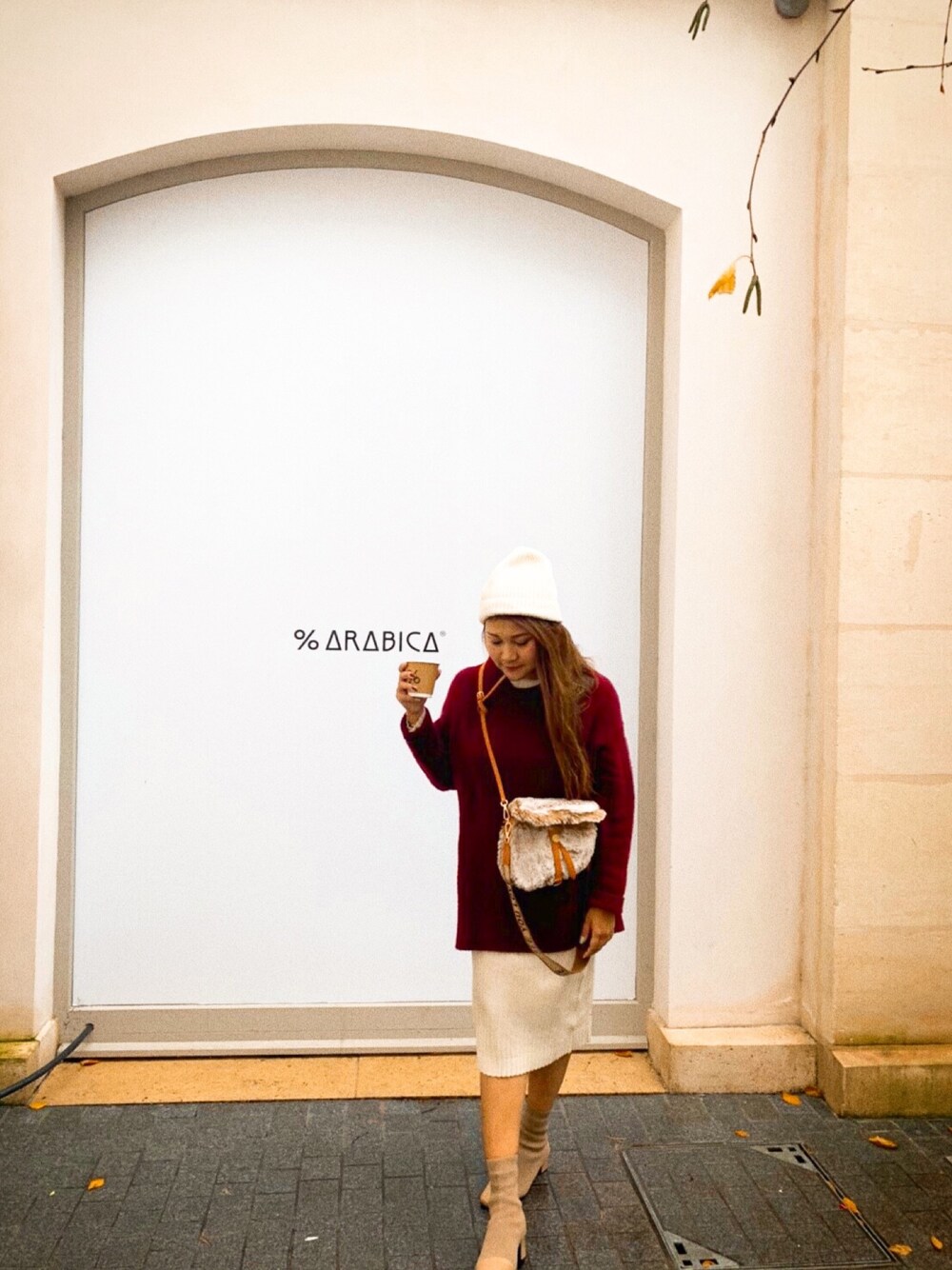 「冬コーデ、オトナカジュアル、ootd、シンプル、casual、GU、ZARA」｜「H&Mのアイテム（ニットキャップ/ビーニー、ホワイト系）」を使った、Cocoさん（レディース・165cm）の冬コーディネートの1枚目の写真