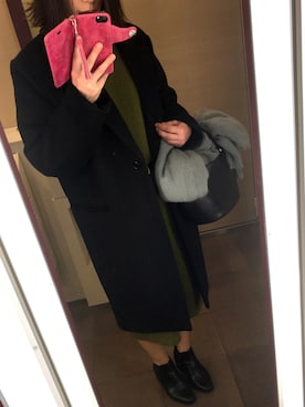 「KBF+」｜「アイテム（チェスターコート）」を使った、c！さん（レディース・157cm）の冬コーディネート