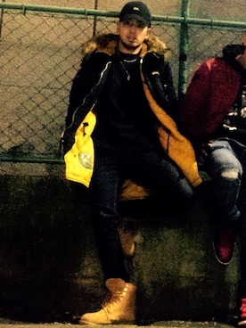 「DOPE（ドープ）のアイテム」を使った、猿DOPE a.k.a. DJ TMKさん（メンズ・177cm）の秋コーディネート