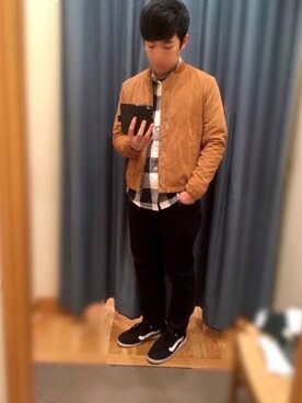 「SHIPS（シップス）のアイテム（ブルゾン）」を使った、haruさん（メンズ・175cm）の秋コーディネート