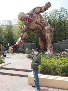 「USJ」｜「アイテム（MA-1）」を使った、Naoさん（メンズ・158cm）の春コーディネート
