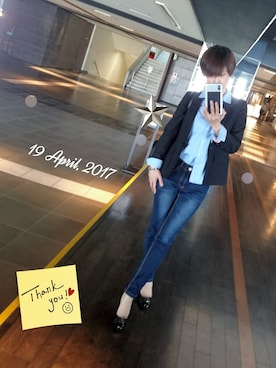 「 スキニーパンツ」｜「アイテム（ジャケット/アウター）」を使った、Naoさん（レディース・158cm）の春コーディネート