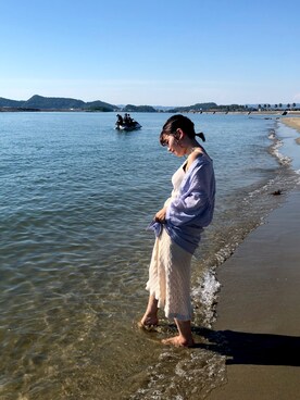 「海」｜「アイテム（その他トップス）」を使った、𝒂𝒊𝒓𝒊さん（レディース・152cm）の秋コーディネート