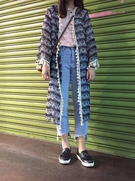 「LOVFEE（ラッフィ）のアイテム（ジャケット/アウター）」を使った、Elania.hさん（レディース・156cm）の春コーディネート