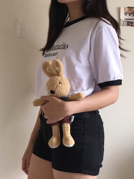 「H:CONNECT（エイチコネクト）のアイテム（パンツ）」を使った、Elania.hさん（レディース・156cm）の夏コーディネート