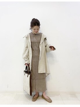 「kastane_ootd」｜「アイテム（トレンチコート）」を使った、gumiさん（レディース・156cm）の春コーディネート
