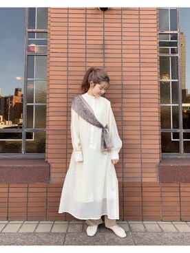 「Kastane（カスタネ）のレーヨンスラックスパンツ３（スラックス）」を使った、gumiさん（レディース・156cm）の春コーディネート