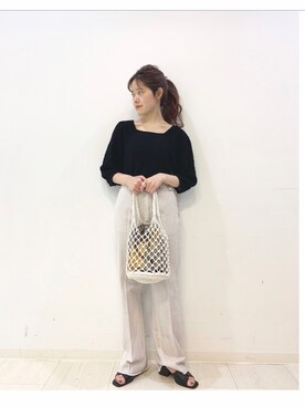 「Kastane」｜「アイテム（スリッポン）」を使った、gumiさん（レディース・156cm）の夏コーディネート