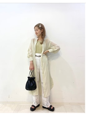 「Kastane」｜「アイテム（シャツワンピース）」を使った、gumiさん（レディース・156cm）の夏コーディネート