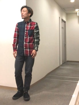 「VANS（バンズ）のアイテム（モカシン/デッキシューズ）」を使った、よんさん（メンズ・166cm）の冬コーディネート