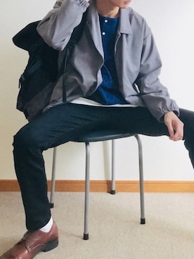 「アイテム（ドレスシューズ、ブラウン系）」を使った、かわさん（メンズ・182cm）の秋コーディネート