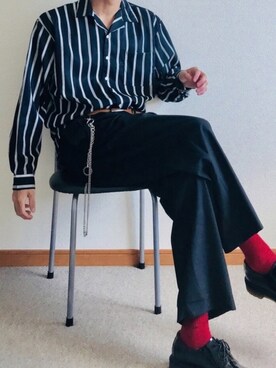 「HARE（ハレ）のウォレットチェーン(HARE)（ウォレットチェーン）」を使った、かわさん（メンズ・182cm）の秋コーディネート