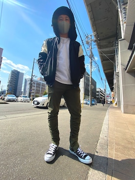 「アイテム（セットアップ）」を使った、しんぺーさん（メンズ・170cm）の冬コーディネート