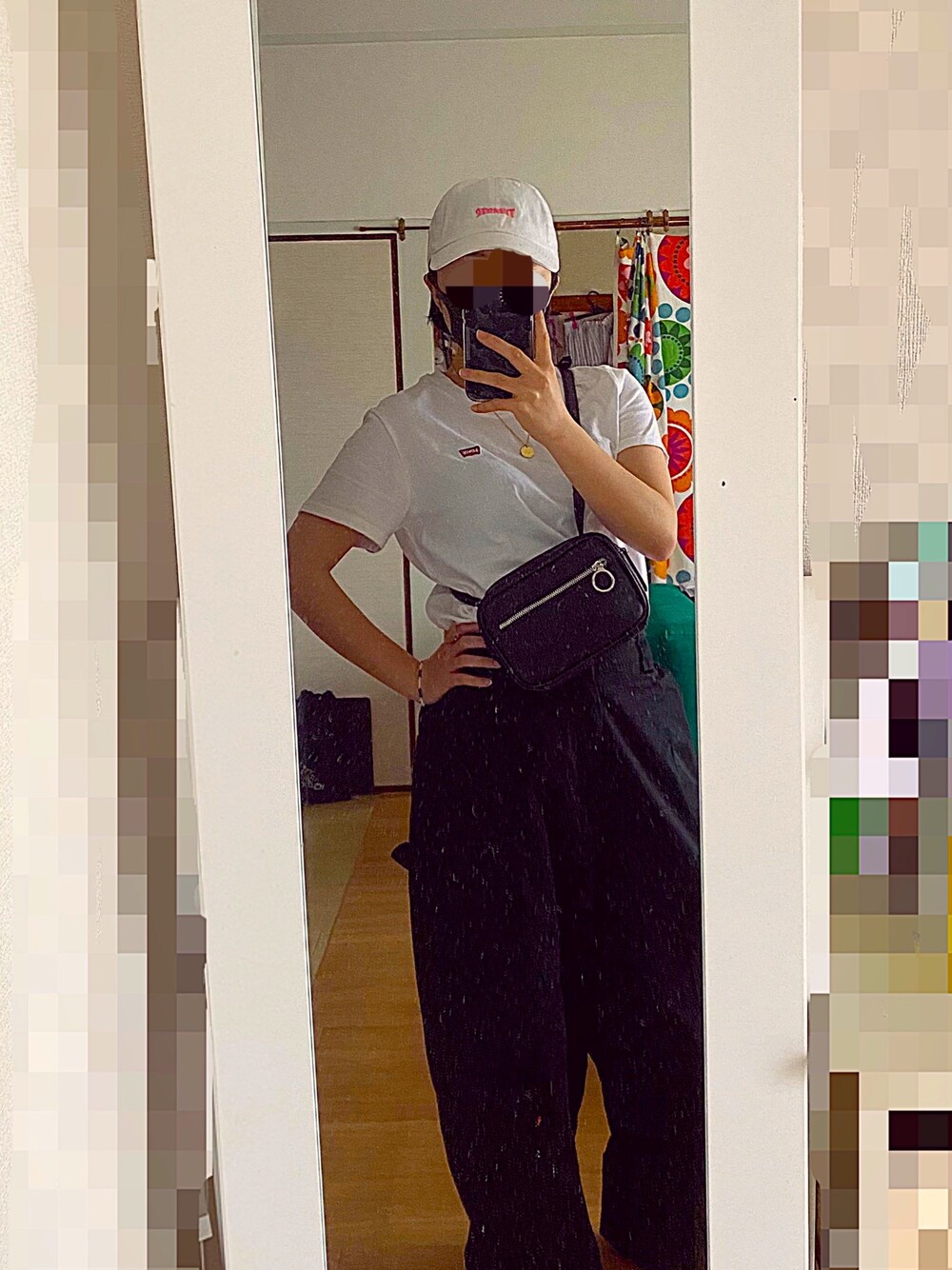 「夏コーデ、低身長、ストリート系、おしゃれさんと繋がりたい」｜「GUのアイテム（バッグ、ブラック系）」を使った、comkaeさん（レディース・151cm）の春コーディネートの1枚目の写真