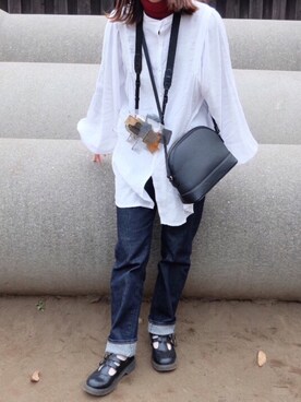 「無印良品」｜uuさん（レディース・159cm）の冬コーディネート