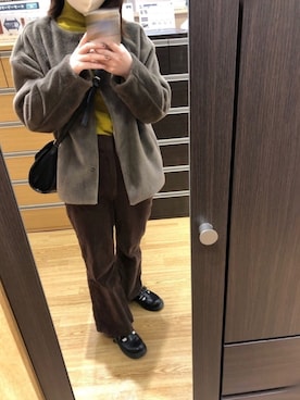 「Kastane」｜「アイテム（ノーカラージャケット）」を使った、uuさん（レディース・159cm）の秋コーディネート