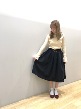「ハイネックトップス」｜Mayuさん（レディース・150cm）の秋コーディネート