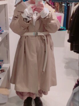 「Dior」｜「アイテム（トレンチコート）」を使った、木風さん（レディース・152cm）の冬コーディネート