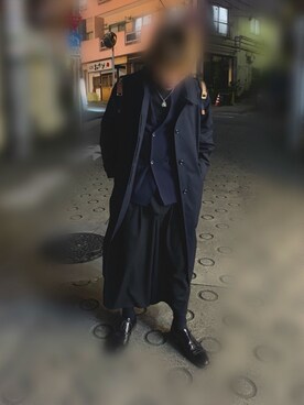 「nano・universe」｜「アイテム（トレンチコート）」を使った、しょッキーさん（メンズ・173cm）の冬コーディネート