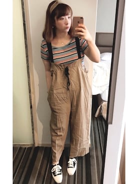 「OOPS（ウップス）のアイテム（トップス）」を使った、千千さん（レディース・162cm）の秋コーディネート