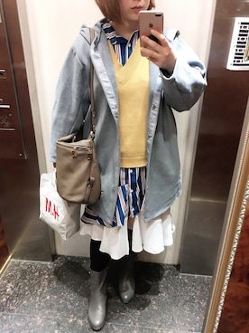 「OOPS（ウップス）のアイテム（トップス）」を使った、千千さん（レディース・162cm）の冬コーディネート