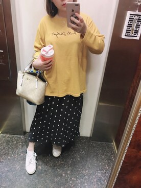 「OOPS（ウップス）のアイテム（トップス）」を使った、千千さん（レディース・162cm）の春コーディネート