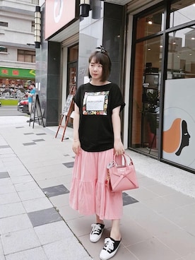 「OOPS（ウップス）のアイテム」を使った、千千さん（レディース・162cm）の春コーディネート