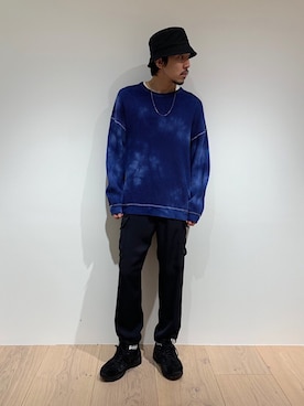 「PUBLIC TOKYO（パブリックトウキョウ）のアイテム（スウェット）」を使った、高山 湧士さん（メンズ・174cm）の春コーディネート