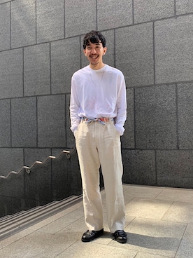 「KLEMAN（クレマン）のアイテム（サンダル）」を使った、高山 湧士さん（メンズ・174cm）の春コーディネート