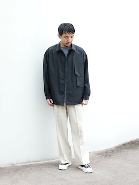 「コーディネート」｜「アイテム（ミリタリージャケット）」を使った、高山 湧士さん（メンズ・174cm）の秋コーディネート
