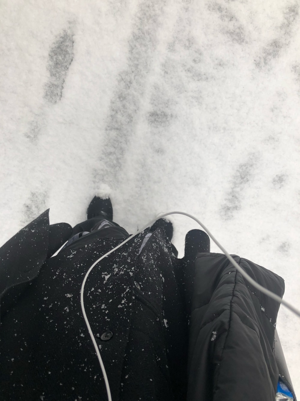 「雪、黒、yohjiyamamoto、yohji yamamoto pour homme、UNIQLO、adidas」｜「UNIQLOのアイテム（トートバッグ、ブラック系）」を使った、RCさん（メンズ・175cm）の冬コーディネートの1枚目の写真