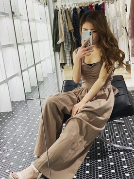「LIPSERVICE（リップサービス）のアイテム（オールインワン・サロペット）」を使った、mizukiさん（レディース・147cm）の夏コーディネート