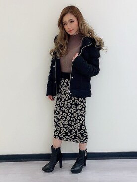 「LIPSERVICE（リップサービス）のアイテム（ダウンジャケット/コート）」を使った、mizukiさん（レディース・147cm）の冬コーディネート