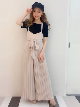 「LIPSERVICE（リップサービス）のアイテム（オールインワン・サロペット）」を使った、mizukiさん（レディース・147cm）の春コーディネート