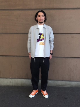 「VIRGIL NORMAL（ヴァージルノーマル）のアイテム」を使った、伊東 翔さん（メンズ・180cm）の春コーディネート