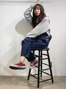 「コンバース オールスター」｜えみさん（レディース・160cm）の秋コーディネート