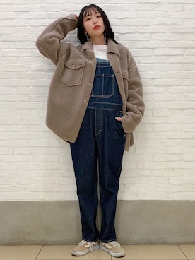 「ANGIE（アンジー）のアイテム（ブルゾン）」を使った、えみさん（レディース・160cm）の冬コーディネート
