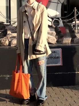 「Yohji Yamamoto（ヨウジヤマモト）のアイテム（ブローチ/コサージュ）」を使った、がっちさん（メンズ・173cm）の春コーディネート