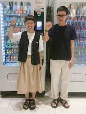 「白トップス」｜王喜儿さん（レディース・156cm・20代）の夏コーディネート