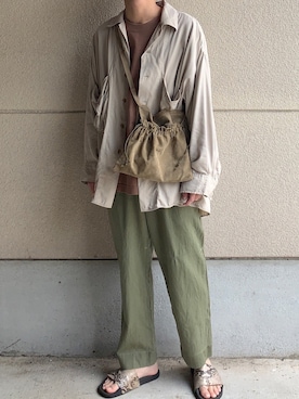 「is-ness（イズネス）のアイテム（サンダル）」を使った、 チャッピーさん（メンズ・170cm）の春コーディネート