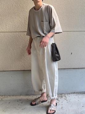 「is-ness（イズネス）のアイテム（サンダル）」を使った、 チャッピーさん（メンズ・170cm）の春コーディネート