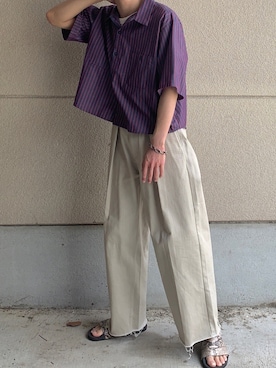 「is-ness（イズネス）のアイテム（サンダル）」を使った、 チャッピーさん（メンズ・170cm）の春コーディネート