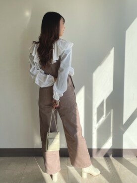 「ミニショルダー」｜「アイテム（サロペット/オーバーオール）」を使った、yanyuiさん（レディース・158cm）の春コーディネート