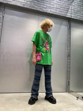 「HYSTERIC GLAMOUR（ヒステリックグラマー）のアイテム（PC・スマホグッズ/家電）」を使った、YUDAIさん（メンズ・168cm）の夏コーディネート