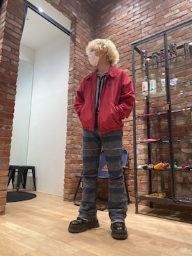 「半袖シャツ」｜「アイテム（ブルゾン）」を使った、YUDAIさん（メンズ・168cm）の夏コーディネート