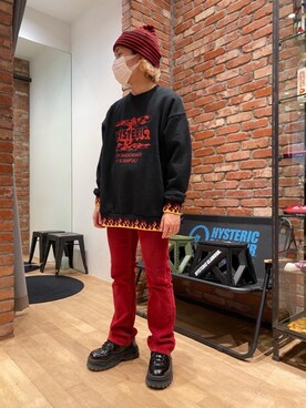 「ロックコーデ」｜「アイテム（ニットキャップ/ビーニー）」を使った、YUDAIさん（メンズ・168cm）の秋コーディネート